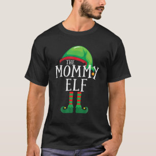 Mummy Elf Matching Family Group Pajama Christmas T-Shirt