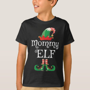 Mummy Elf Women Matching Family Elf Mum Xmas Pjs T-Shirt