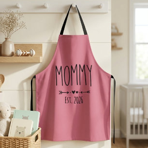 Mummy Est 2026 Pregnancy Minimalist Personalised  Apron