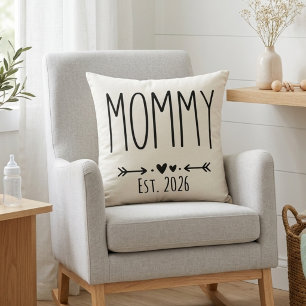 Mummy Est 2026 Pregnancy Minimalist Personalised  Cushion