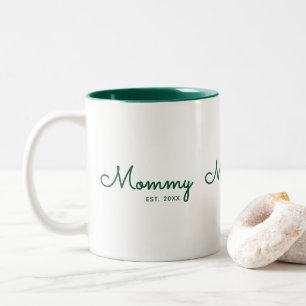 Mummy Established Green Script Two-Tone Coffee Mug