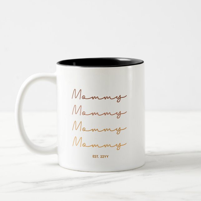 Mummy Established | Mum Gift Earth-Tone Coffee Mug (Left)