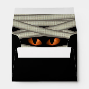 Mummy Eyes Halloween Orange/Black ID685 Envelope