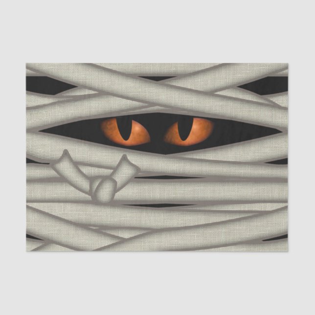Mummy Eyes Halloween Orange ID685 Tissue Paper (Front)