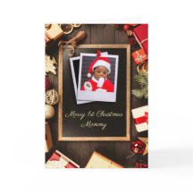 Mummy First Christmas Rustic Wood Chalkboard Photo