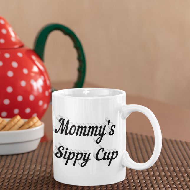 Mummy funny coffee quote black half text coffee mug (Creator Uploaded)