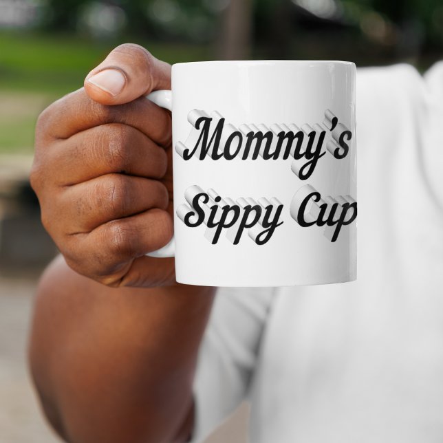 Mummy funny coffee quote black half text large coffee mug (Creator Uploaded)