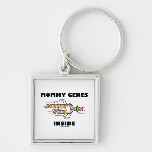 Mummy Genes Inside (DNA Replication) Key Ring (Front)