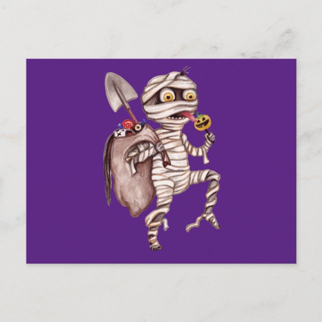 Mummy ghost  vintage Halloween Postcard (Front)