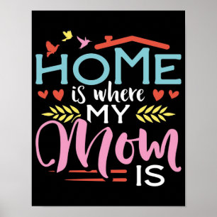 Mummy gift  Home is where my mum is Poster