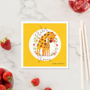 Mummy Giraffe and Calf Baby Shower Napkin