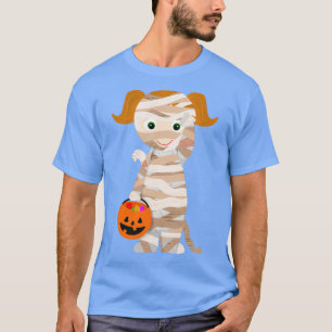 Mummy Girl Trick or Treat Design Light Skin Red Ha T-Shirt