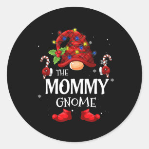 Mummy Gnome Matching Christmas Pjs For Family Classic Round Sticker