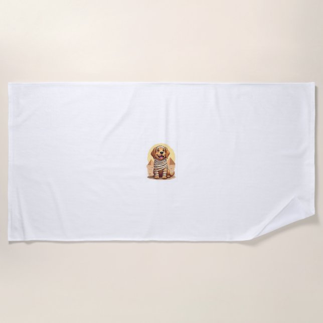 Mummy Golden Retriever Beach Towel (Front)