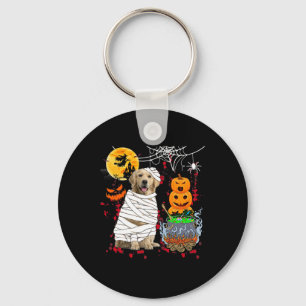 Mummy Golden Retriever Dog Halloween Dog Scary Pum Key Ring