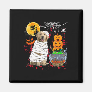 Mummy Golden Retriever Dog Halloween Dog Scary Pum Magnet