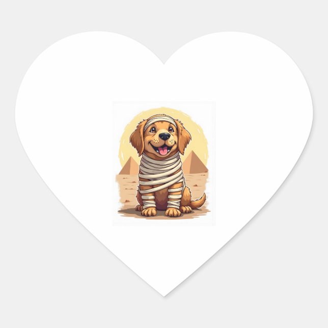 Mummy Golden Retriever Heart Sticker (Front)