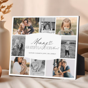 Mummy Grateful for Every Moment Photo Collage Plaque