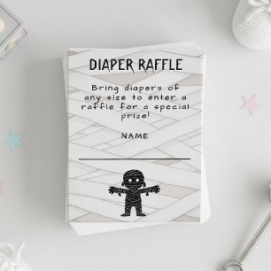 Mummy Halloween Baby Shower Diaper Raffle Enclosure Card