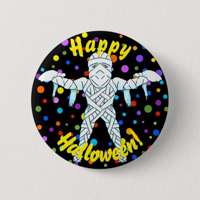 Mummy Halloween Button (Front)