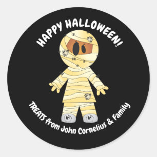 Mummy Halloween Cute Kawaii Classic Round Sticker