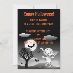 Mummy Halloween invitation