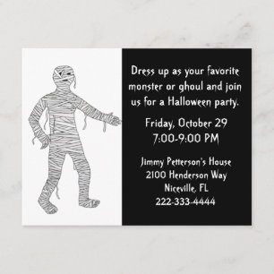 Mummy Halloween Party Invitation