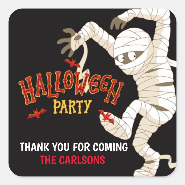 Mummy Halloween Party, Sticker (Front)