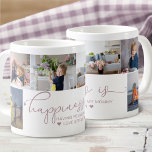 Mummy | Happiness is Heart Calligraphy 6 Photo Coffee Mug<br><div class="desc">Photo collage with 6 of your favourite photos and your personalised text. "happiness is" is hand lettered in cute, elegant calligraphy, finished with a love heart, and the template is set up for you to finish the quote. The sample wording reads "happiness is having you as my mummy ♥ love...</div>