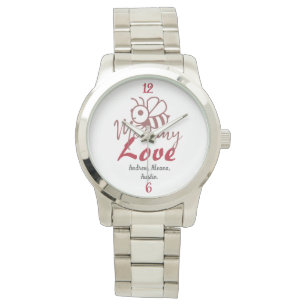 Mummy Honey Bee Mum Names Personalised Customise Watch