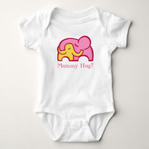 Mummy hug? baby and mum elephant baby's tee