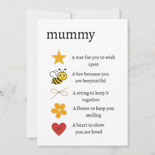 Mummy i love you gift, token i love gift, apprecia holiday card