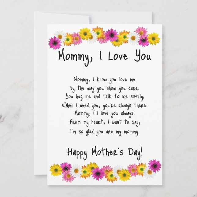 Mummy, I Love You Holiday Card (Front)