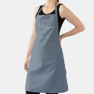 Mummy I Love You Slate Grey Colour Apron
