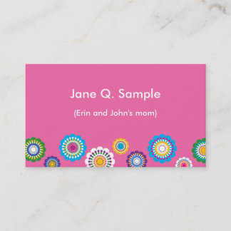 Mummy information card in pink