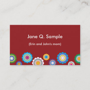 Mummy information card in red