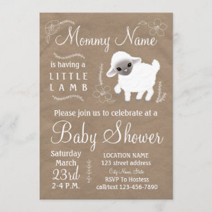 Mummy is having a little lamb! Baby shower invite