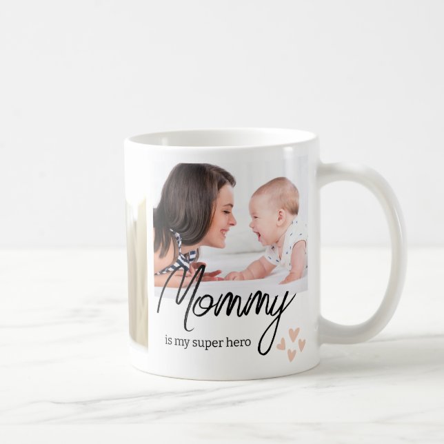 Mummy Is My Super Hero Mother's Day Photo Coffee Mug (Right)