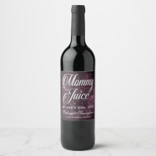 Mummy Juice Mother's Day Grape Sangria Purple Wine Label