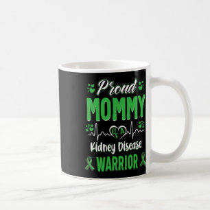 Mummy Kidney Disease Warrior Awareness Ribbon Gree Coffee Mug