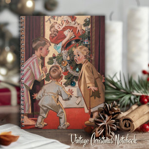 Mummy Kissing Santa Claus Vintage Illustration Notebook