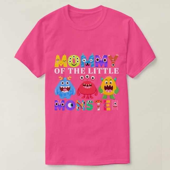 Mummy Little Monster Kids 1st Birthday Party Famil T-Shirt (Design Front)