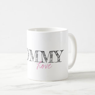 Mummy Love Typography Baby Girl Pink Sweet Modern Coffee Mug