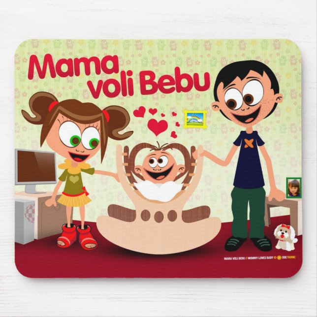 Mummy Loves Baby (Mama Voli Bebu) MousePad 01 (Front)
