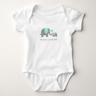 Mummy Loves Me Elephants Baby Bodysuit