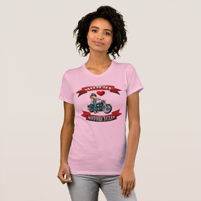 Mummy Loves Motorcycles T-Shirt (Front Full)