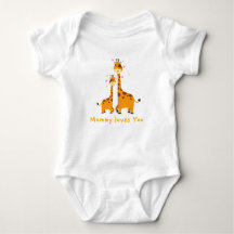 Mummy Loves You – Cute Giraffe Baby Bodysuit
