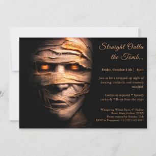 Mummy Madness   Halloween Costume Party Invitation