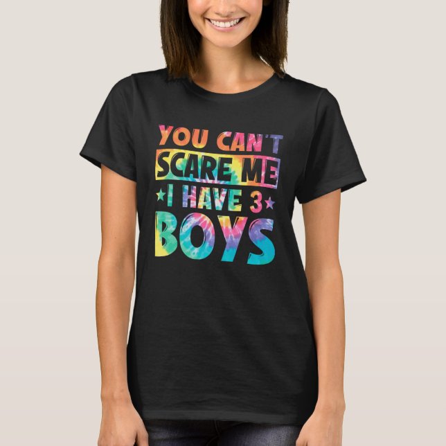 Mummy Mama  I Have Three Boys Mother s Day Mum Tie T-Shirt (Front)