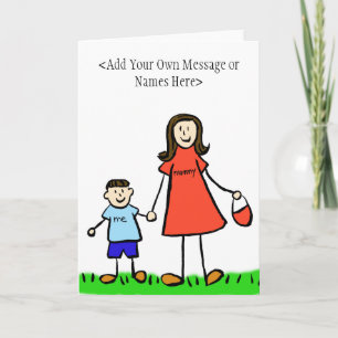 Mummy & Me Brunette - Customise Greeting Card